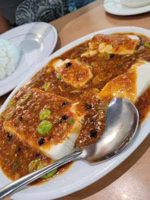 Spicy tofu with petai at Nature Vegan  in Klang