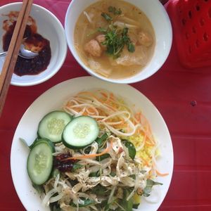 "Chicken" rice that comes with a soup. at Quan Chay - Nguyen Duy Hieu in Hoi An