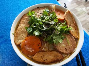 Vegan kebab noodle soup at Quan Chay - Nguyen Duy Hieu in Hoi An