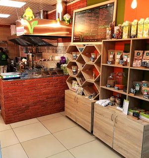 Food shop corner   at Anahata Fine Food in Kyiv