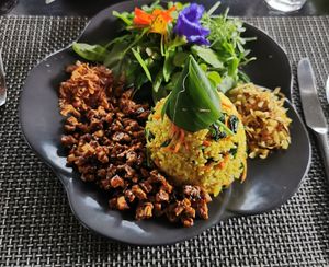 Nasi Kuning at The Organic Farm Bali in Tabanan