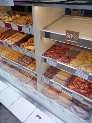 A beautiful display of vegan goods in Budapest. at Fill Good in Budapest