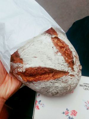 Whole wheat sourdough bread done right at Fill Good in Budapest