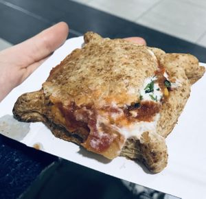 Spicy bean pastie  at Fill Good in Budapest