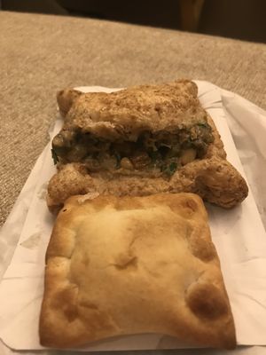Two traditional, savoury pastries  at Fill Good in Budapest