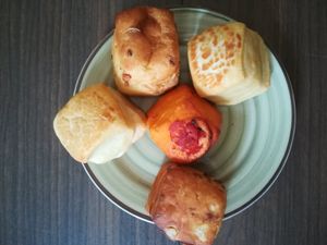 Various "pogácsa" at Fill Good in Budapest