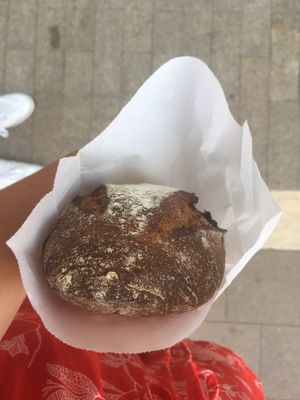 Brown bread at Fill Good in Budapest