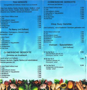 Menu at Schiffe Bistro in Stralsund