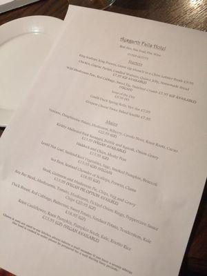 Menu for the night. Vegan and gluten-free available. at Aysgarth Falls Hotel Pub in Aysgarth