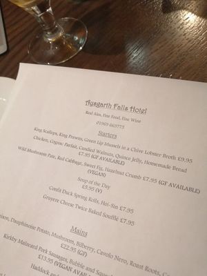 Starters at Aysgarth Falls Hotel Pub in Aysgarth