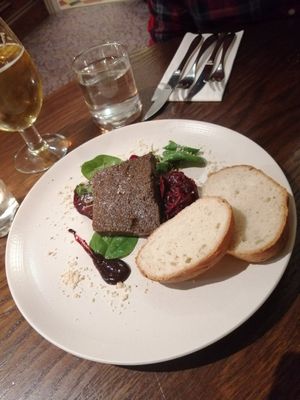 Wild mushroom pate with bread. at Aysgarth Falls Hotel Pub in Aysgarth