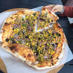 vegan pizza without cheese at Mamma Pizza in Kaunas