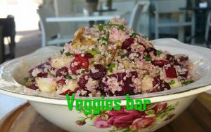 homemade  quinoa salad at Veggies Bar in Jerusalem