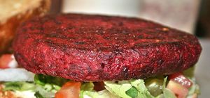 Beet Burger  at Veggies Bar in Jerusalem