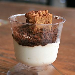 tiramisu cake at Veggies Bar in Jerusalem