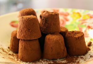 Chocolat truffle  at Veggies Bar in Jerusalem