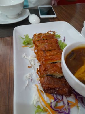 Vegan roasted "duck". at Vajra in Ho Chi Minh City