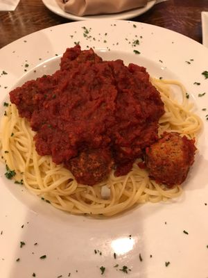 Linguini and meatball dish at Montero's Restaurant & Bar in Elizabeth City