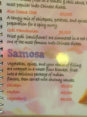 Menu at Baba's Kitchen in Hoi An