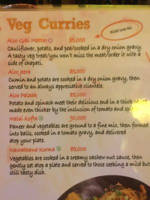 Menu at Baba's Kitchen in Hoi An