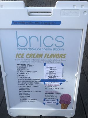 Menu at BRICS in Indianapolis