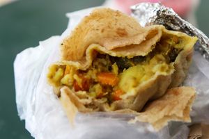 English potato roti at The Apple Crate Food Truck/Cart in Bridgetown