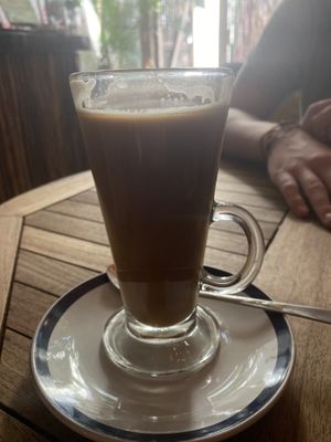 Coffee latte with coconut milk at Aloha Raw Bar in Playa Del Carmen