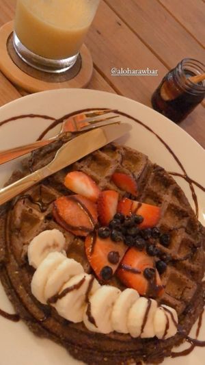 Waffle at Aloha Raw Bar in Playa Del Carmen