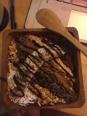 Cocoa Açaí Bowl at Aloha Raw Bar in Playa Del Carmen
