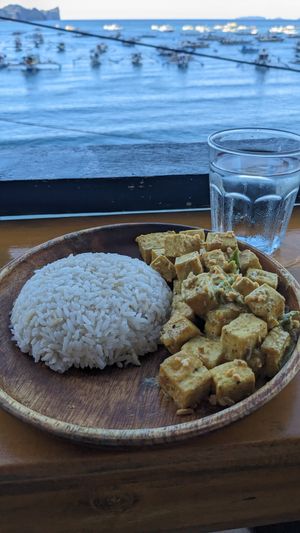 🍢🍚 Tofu with Rice (300PHP | 5.3$) - Curry at Seed Dreams in El Nido