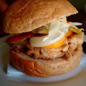 mushroom burger at Seed Dreams in El Nido