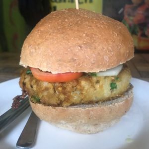 Falafel Burger  at Seed Dreams in El Nido