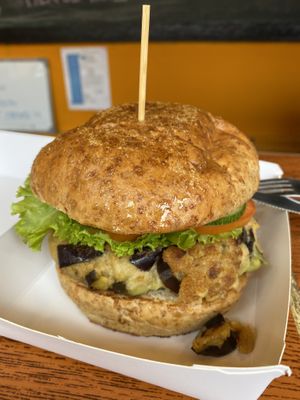 Eggplant burger at Seed Dreams in El Nido