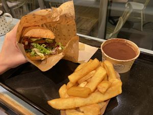 Burger, Fries, and Tiramisu at Swing Kitchen - Josefstadt in Vienna