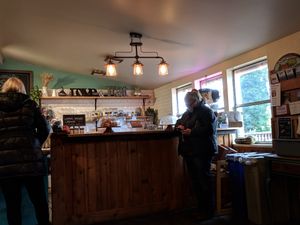 Inside counter at Wild Island in Orcas Island
