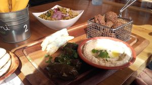 Hummus bowl, such a generous portion with yummy falafels at Umi Falafel in Cork