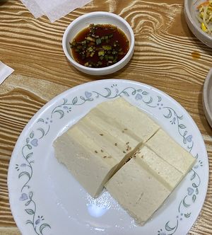 Yummm!   Some of the sides were vegan and they also had a super delish pancake that I didn’t get a picture of.    at Baengnyeonok - 백년옥 in Seoul