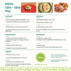 Menu of the week, it is changed weekly. Subscription link: https://goo.gl/forms/6LqHv0PEXqKvigNn1.

Đây là menu của tuần này, được thay đổi mỗi tuần. Link đăng ký: https://goo.gl/forms/6LqHv0PEXqKvigNn1. at House Of Chay in Ho Chi Minh City
