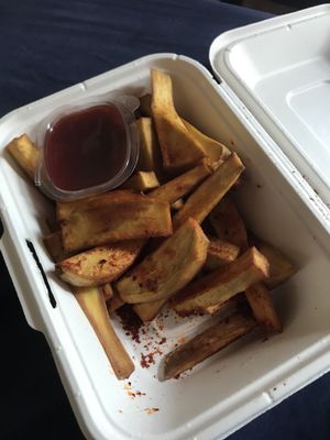 The sweet potato fries. 
These sweet potatoes are way too starchy to be fries. 
Not my favorite - but this could also be from it being a delivery.  at House Of Chay in Ho Chi Minh City