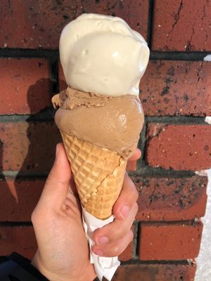 peanut butter white choc and mocha at Gelato 101 Vegan Artisan in Northbridge
