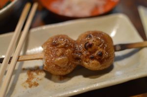 Walnut mochi at Koshinzuka in Nagano