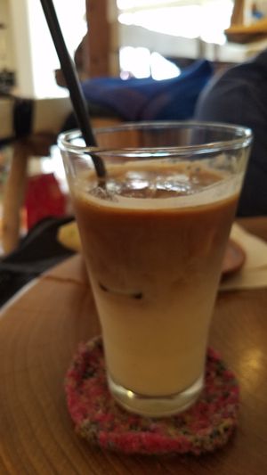 iced soy latte at Cafe Stay Happy in Tokyo