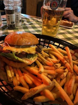 Veggie burger with vegan cheese and a homemade vegan burger sauce. Excellent!  at Gröna Lund in Stockholm
