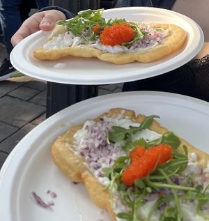 Vegan ruccola langos   at Gröna Lund in Stockholm