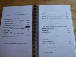 menu p2 at Thambili Cafe in Hikkaduwa