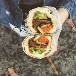 Korean bbq bahn mi baguette  at Eat Chay in London