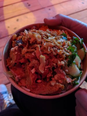 Chi'kn noodle book at Eat Chay in London