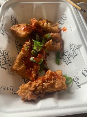 Korean fried tofu nuggets  at Eat Chay in London