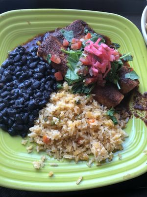 Vegan enchiladas. Such depth of flavor in every bite. The real deal   at Tamaliza in Sedona