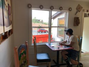 Waiting for our order at Tamaliza in Sedona